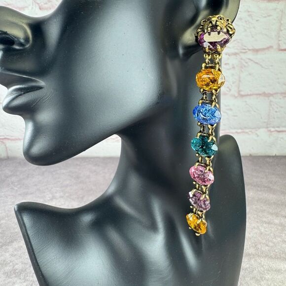 Gucci Rare Gold Tone Swarovski Crystal Lionhead Clip on Earrings - Picture 2 of 11